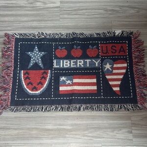 Liberty USA Themed Door Mat with Fringe
